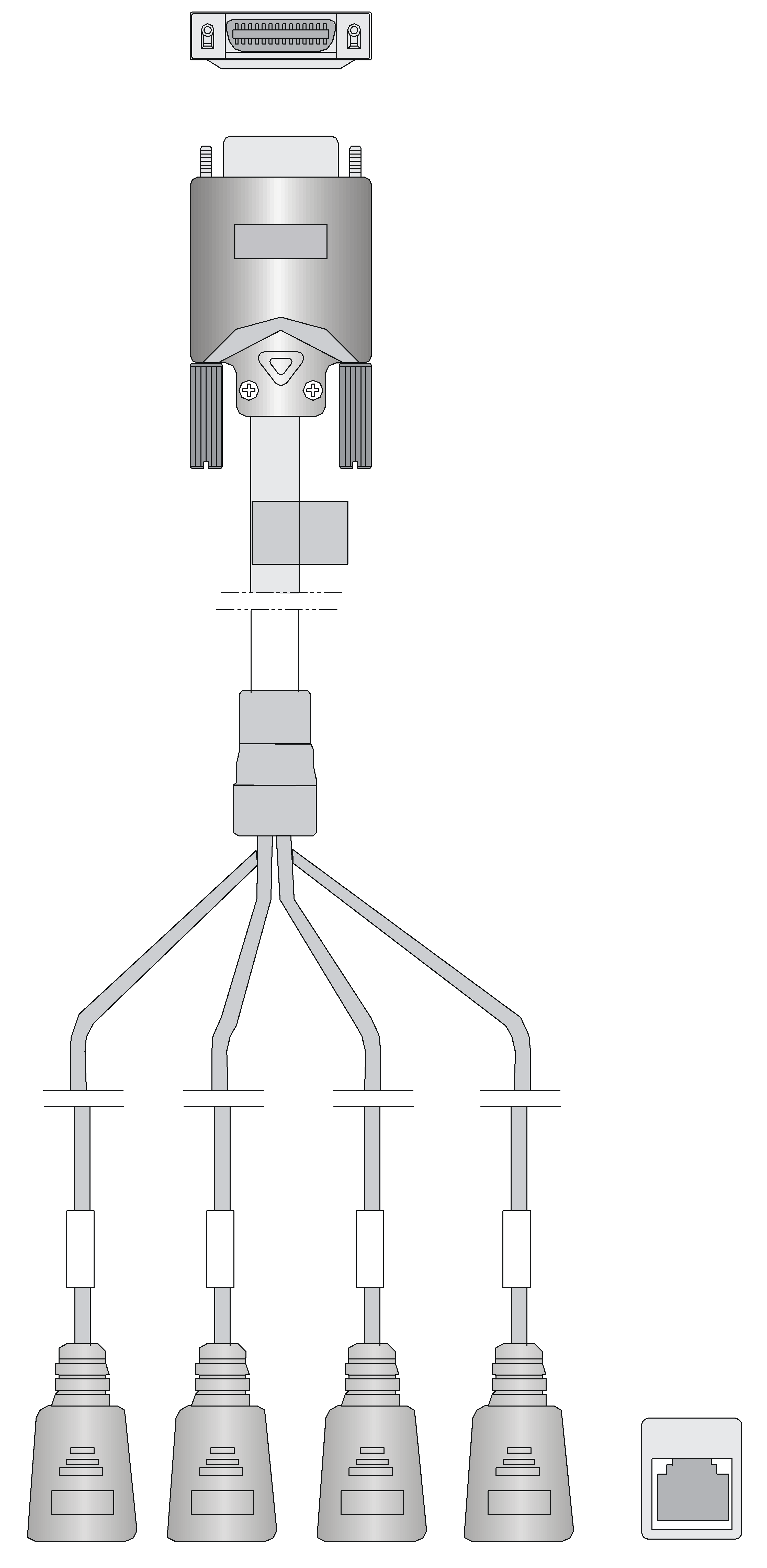 图十  4端口异步串口转接电缆