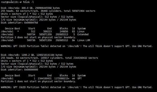 fdisk -l