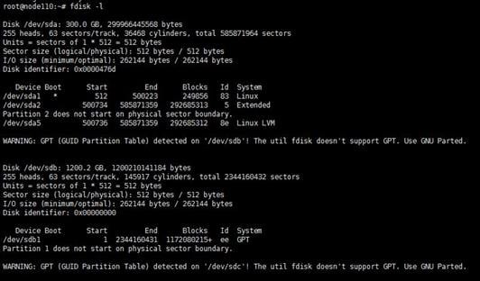 fdisk -l